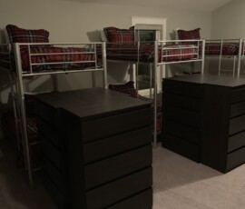 Guest's of Nathan's House must be willing to start on a top bunk and earn their way to a bottom bunk and into a senior resident room.